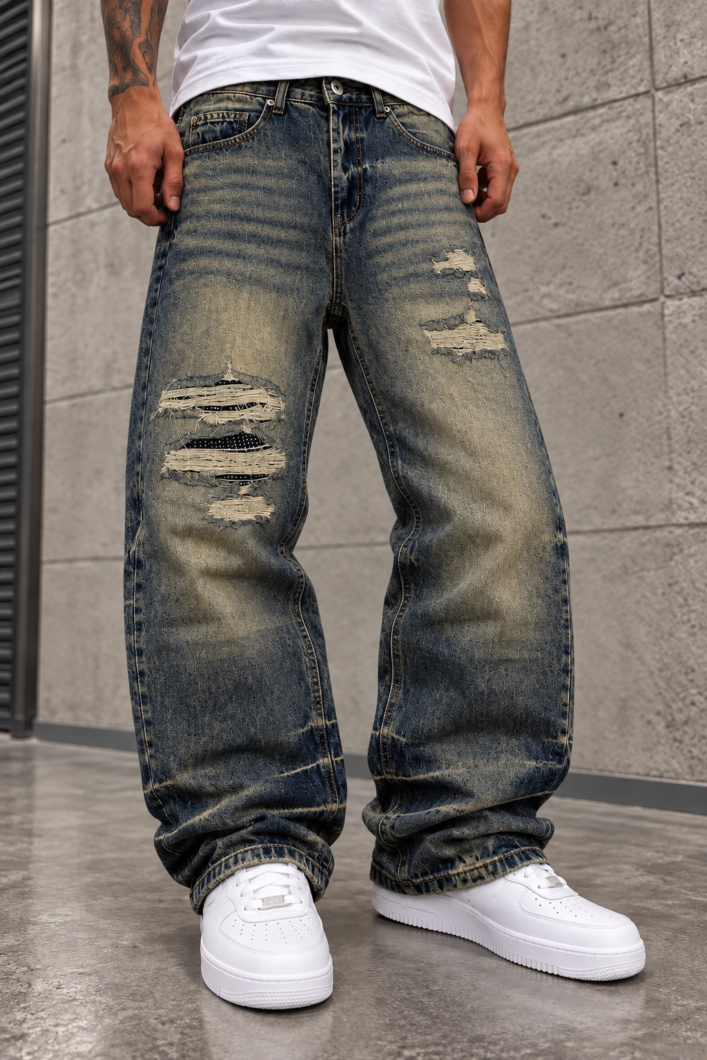 Baggy Sabbiato Rotture