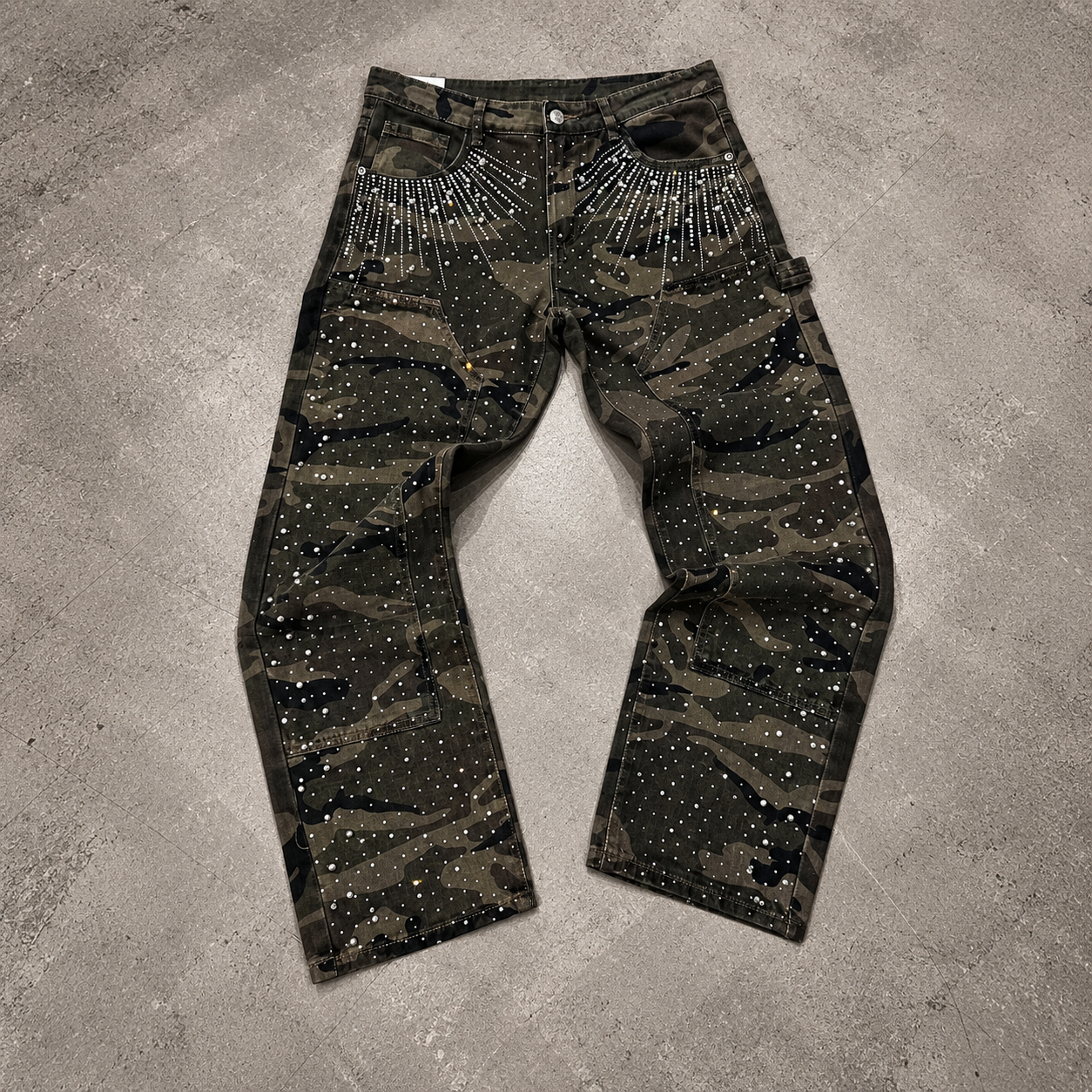 Jeans Camouflage Strass
