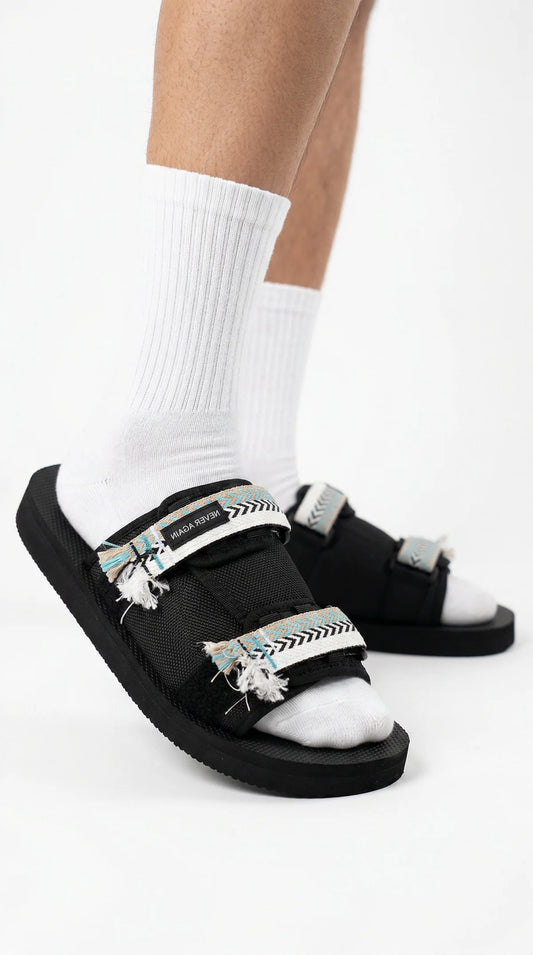 Slides Bandana Never Again Sky/White