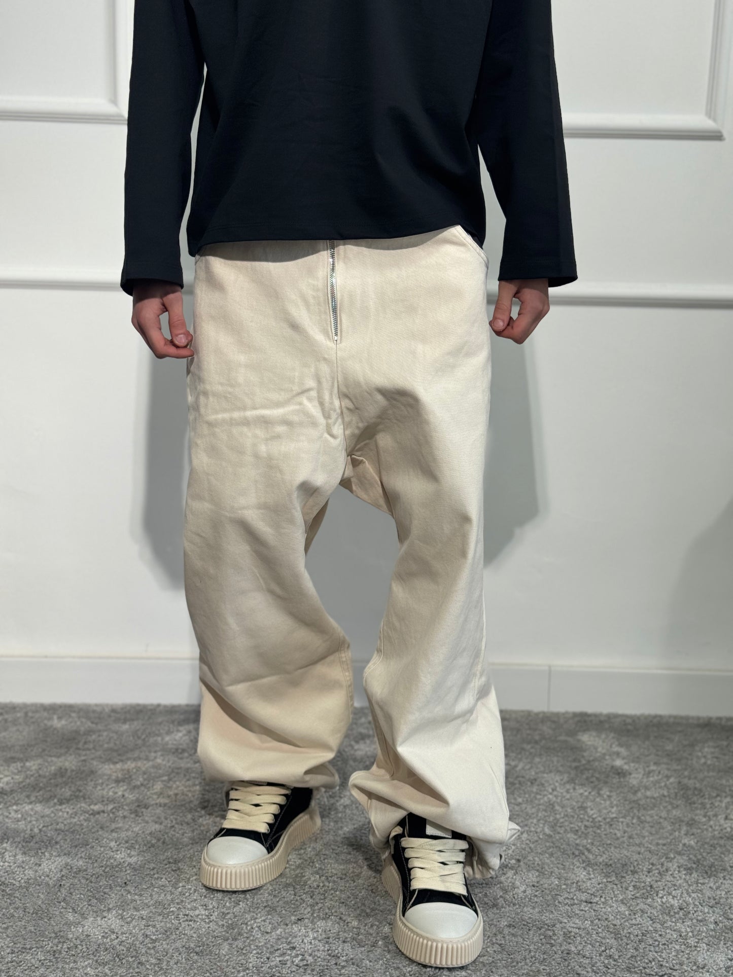 Zipped Pant Beige Minimal