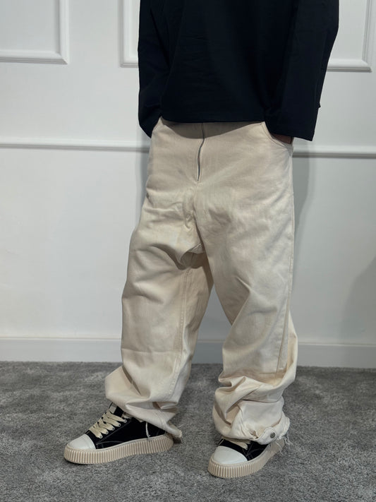 Zipped Pant Beige Minimal